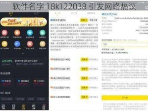软件名字 18k122038 引发网络热议