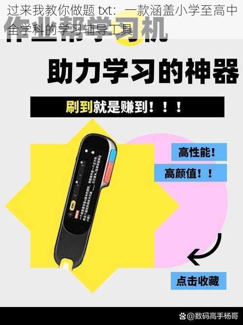 过来我教你做题 txt：一款涵盖小学至高中全学科的学习辅导工具