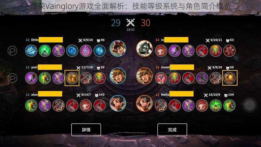 虚荣Vainglory游戏全面解析：技能等级系统与角色简介概览