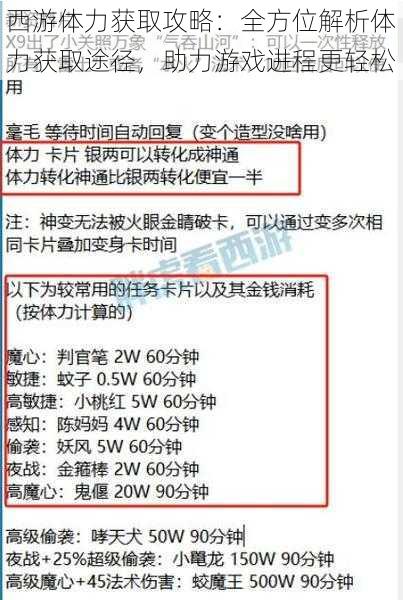 西游体力获取攻略：全方位解析体力获取途径，助力游戏进程更轻松