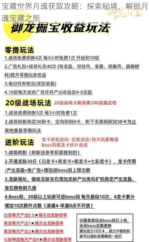 宝藏世界月魂获取攻略：探索秘境，解锁月魂宝藏之旅