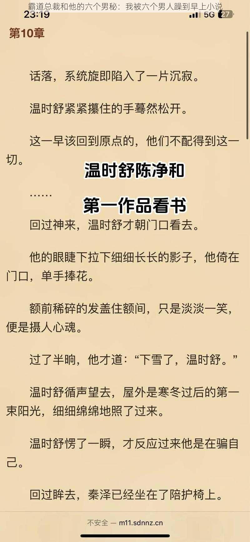 霸道总裁和他的六个男秘：我被六个男人躁到早上小说