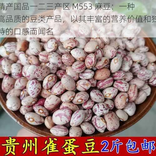 精产国品一二三产区 M553 麻豆：一种高品质的豆类产品，以其丰富的营养价值和独特的口感而闻名