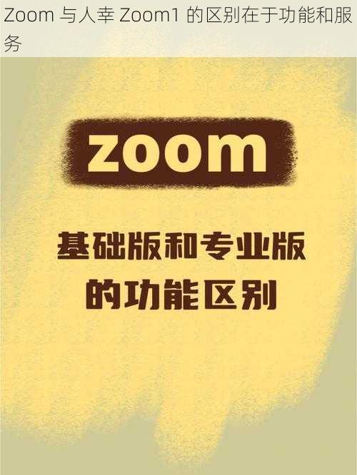 Zoom 与人幸 Zoom1 的区别在于功能和服务