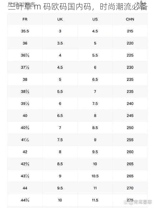 三叶草 m 码欧码国内码，时尚潮流必备